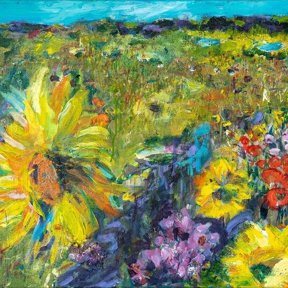 Blühendes Feld bei Breese - Acryl - 60x50 cm (2023)