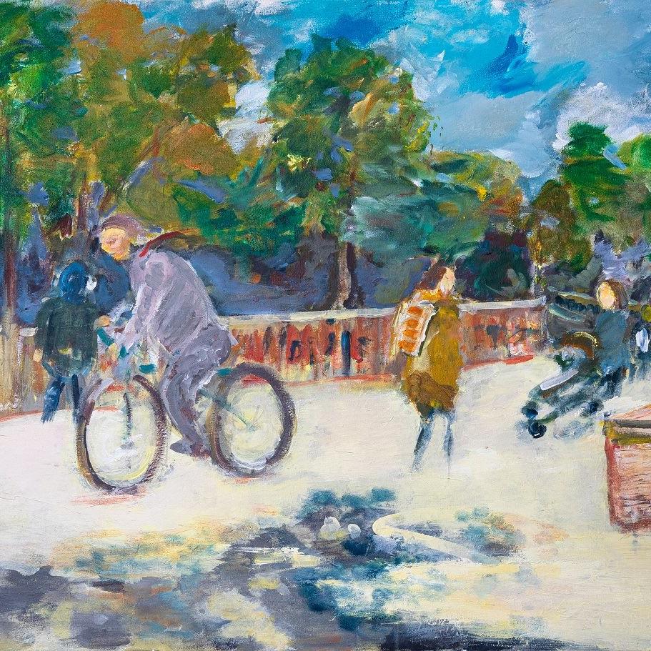 Herbst auf der Treptower Brücke Acryl - 100 x 70 cm (2023)