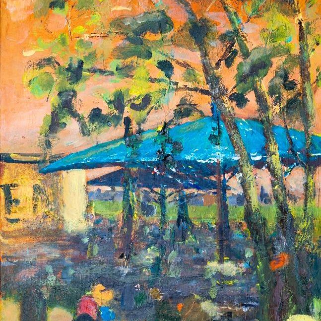 Luftcafe auf dem Tempelhofer Feld - Acryl - 100 x 50cm (2023)